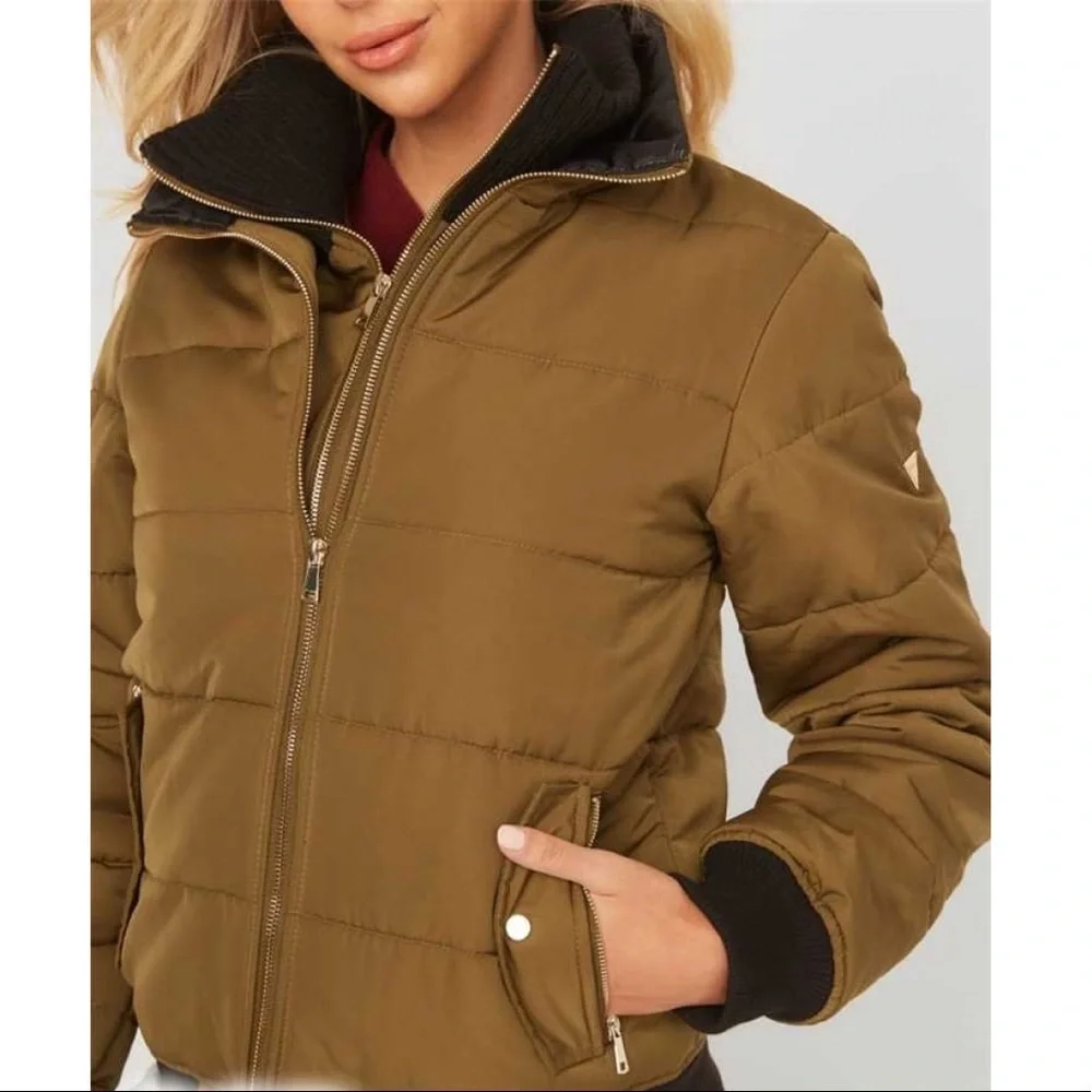 New GUESS Moesha Puffer Bomber Jacket SZ XS - Picture 2 of 4